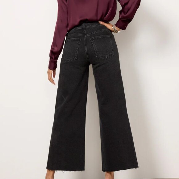 Kut from the Kloth Black Meg High Rise Fab Ab Wide Leg Illuminated Sparkle denim - Picture 3 of 8